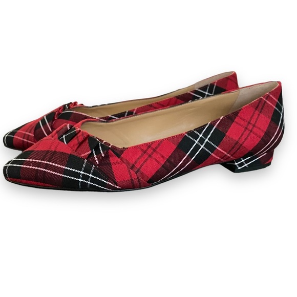 Talbots Red Plaid Flats size 8 like new! - Picture 2 of 8